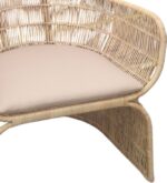 Πολυθρόνα Jake Inart με μπεζ μαξιλάρι-φυσικό rattan 110x86x145εκ - Image 5