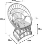 Πολυθρόνα Boloni Inart με μπεζ μαξιλάρι-φυσικό rattan 96x70x120εκ - Image 3