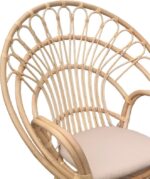 Πολυθρόνα Boloni Inart με μπεζ μαξιλάρι-φυσικό rattan 96x70x120εκ - Image 5
