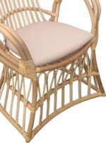 Πολυθρόνα Boloni Inart με μπεζ μαξιλάρι-φυσικό rattan 96x70x120εκ - Image 6