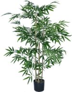 Διακοσμητικό φυτό Bamboo σε γλάστρα Inart πράσινο pp Υ130εκ