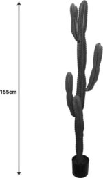 Διακοσμητικό φυτό Cactus I σε γλάστρα Inart πράσινο pp Υ155εκ - Image 4