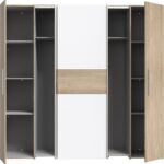 Ντουλάπα ρούχων Closet pakoworld τετράφυλλη sonoma oak-λευκό μελαμίνης 200x61.5x190.5εκ - Image 4