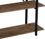 Βιβλιοθήκη Reson pakoworld oak μελαμίνης-μαύρο μέταλλο 120x34x180εκ - Image 3