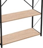 Βιβλιοθήκη Tikilmo pakoworld oak μελαμίνης-μαύρο μέταλλο 88x34x180εκ - Image 3