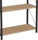 Βιβλιοθήκη Jackrey pakoworld oak μελαμίνης-μαύρο μέταλλο 63x30x114εκ - Image 3