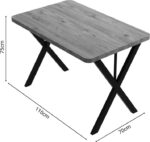 Τραπέζι Zeryin pakoworld oak μελαμίνης-μαύρο μέταλλο 110x70x75εκ - Image 3