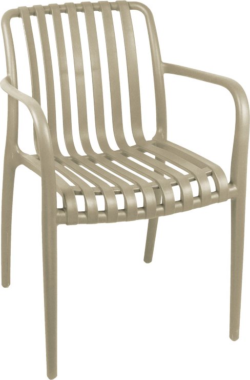 326-000007 Πολυθρόνα Zoi pakoworld pp σε cappucino απόχρωση 58.5x54x80εκ - Image 1