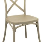 Καρέκλα Crossie pakoworld στοιβαζόμενη pp σε απόχρωση cappucino 38x46.5x82εκ