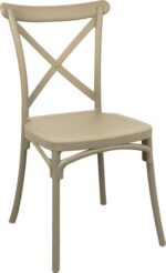 Καρέκλα Crossie pakoworld στοιβαζόμενη pp σε απόχρωση cappucino 38x46.5x82εκ