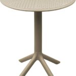 Τραπέζι Merkon pakoworld pp σε cappucino απόχρωση Φ60x75εκ