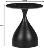 Βοηθητικό τραπέζι Kirkene Inart sintered stone σε απόχρωση λευκό μαρμάρου με λευκό μέταλλο Φ50x50εκ - Image 5