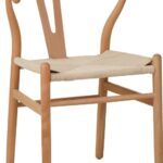 Καρέκλα Wishbone pakoworld rubberwood-σχοινί σε φυσική απόχρωση 53.5x57x74εκ