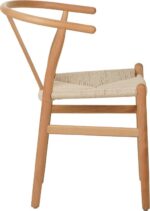Καρέκλα Wishbone pakoworld rubberwood-σχοινί σε φυσική απόχρωση 53.5x57x74εκ - Image 4