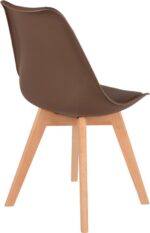 Καρέκλα Gaston pakoworld PP-PU καφέ απόχρωση- φυσικό πόδι 43x51x75εκ - Image 3