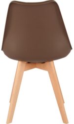 Καρέκλα Gaston pakoworld PP-PU καφέ απόχρωση- φυσικό πόδι 43x51x75εκ - Image 6