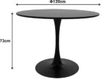Tραπέζι Balou pakoworld mdf σε μαύρη απόχρωση Φ120x73εκ - Image 5