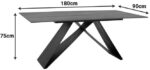 Τραπέζι Sabrina pakoworld sintered stone καρυδί-μαύρο 180x90x75εκ - Image 5