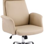 Καρέκλα γραφείου διευθυντή Derjio pakoworld μπεζ pu 68x66x115εκ