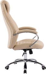 Καρέκλα γραφείου διευθυντή Sonar pakoworld μπεζ pu 61x57x120-128εκ - Image 3