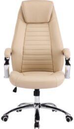 Καρέκλα γραφείου διευθυντή Sonar pakoworld μπεζ pu 61x57x120-128εκ - Image 4