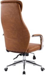 Καρέκλα γραφείου διευθυντή Ferka pakoworld καφέ pu 64x71x120-128εκ - Image 2