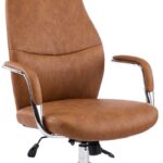Καρέκλα γραφείου διευθυντή Ferka pakoworld καφέ pu 64x71x120-128εκ