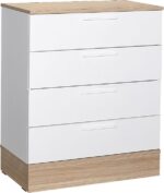 Συρταριέρα Pelita pakoworld σε λευκή-oak απόχρωση 72x40x88εκ