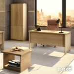 Γραφείο εργασίας επαγγελματικό Amazon pakoworld χρώμα sonoma 150x75x75εκ - Image 2