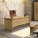 Γραφείο εργασίας επαγγελματικό Amazon pakoworld χρώμα sonoma 180x75x75εκ - Image 2
