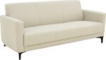 Καναπές τριθέσιος Sidica pakoworld PU σε μπεζ απόχρωση 185x82x81εκ - Image 2