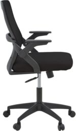 Καρέκλα γραφείου Reji pakoworld mesh ύφασμα μαύρο 58x60x89-99εκ - Image 3