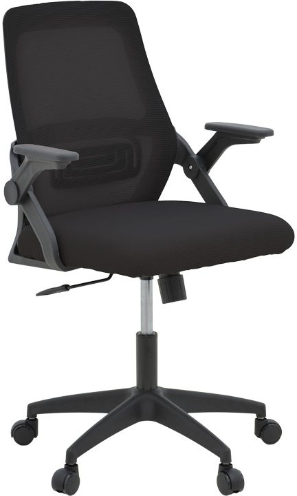 069-000092 Καρέκλα γραφείου Reji pakoworld mesh ύφασμα μαύρο 58x60x89-99εκ - Image 1