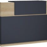 Γραφείο reception Lotus pakoworld σε χρώμα φυσικό - ανθρακί 140x70x110εκ