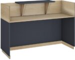 Γραφείο reception Lotus pakoworld σε χρώμα φυσικό - ανθρακί 140x70x110εκ - Image 3