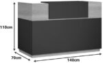 Γραφείο reception Lotus pakoworld σε χρώμα φυσικό - ανθρακί 140x70x110εκ - Image 4