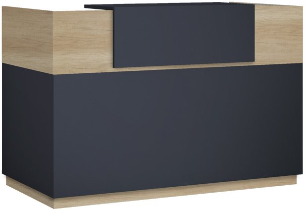 069-000097 Γραφείο reception Lotus pakoworld σε χρώμα φυσικό - ανθρακί 140x70x110εκ - Image 1