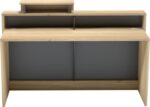 Γραφείο reception Lotus pakoworld σε φυσική-ανθρακί απόχρωση 160x60x105εκ - Image 2