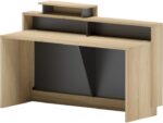 Γραφείο reception Lotus pakoworld σε φυσική-ανθρακί απόχρωση 160x60x105εκ