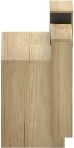 Γραφείο reception Lotus pakoworld σε φυσική-ανθρακί απόχρωση 160x60x105εκ - Image 4