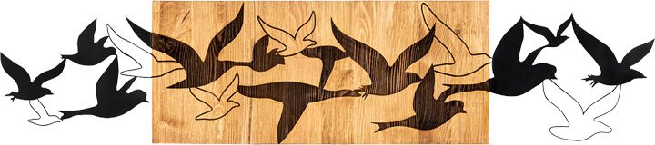 071-001585 Διακοσμητικό τοίχου Excore pakoworld ξύλο πεύκου σε φυσική απόχρωση με μαύρο μέταλλο 111x3x25εκ - Image 1
