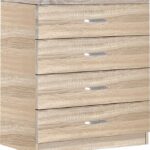 Συρταριέρα Killian pakoworld με 4 συρτάρια sonoma 80x40x80εκ