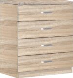 Συρταριέρα Killian pakoworld με 4 συρτάρια sonoma 80x40x80εκ