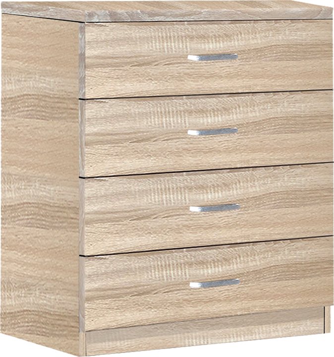 072-000078 Συρταριέρα Killian pakoworld με 4 συρτάρια sonoma 80x40x80εκ - Image 1