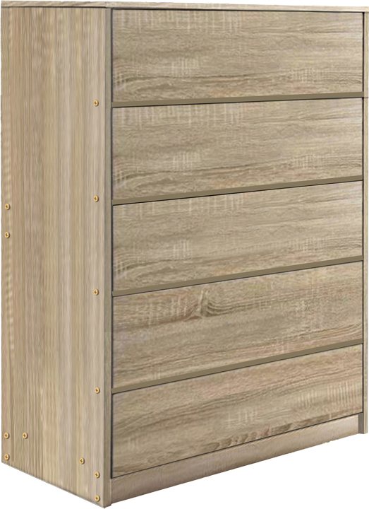 072-000109 Συρταριέρα Kuanger pakoworld mdf σε φυσική απόχρωση 80x40x109εκ - Image 1