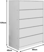 Συρταριέρα Kuanger pakoworld mdf σε λευκή απόχρωση 80x40x109εκ - Image 3