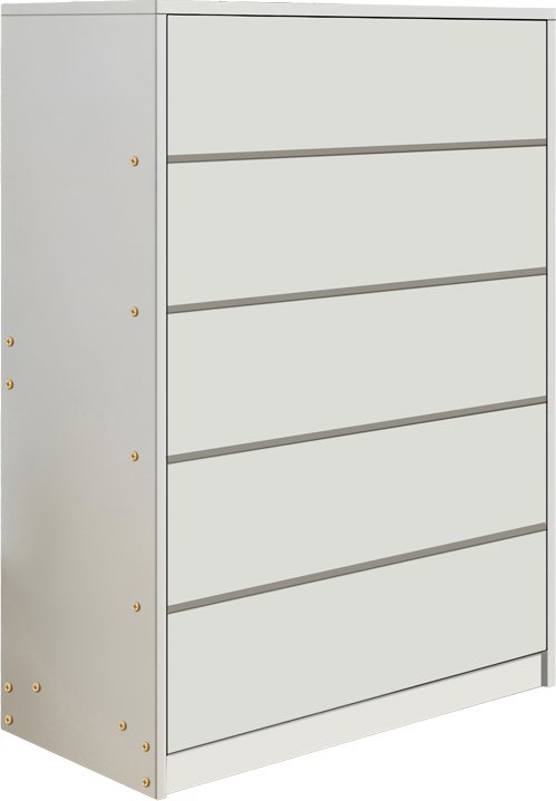 072-000110 Συρταριέρα Kuanger pakoworld mdf σε λευκή απόχρωση 80x40x109εκ - Image 1