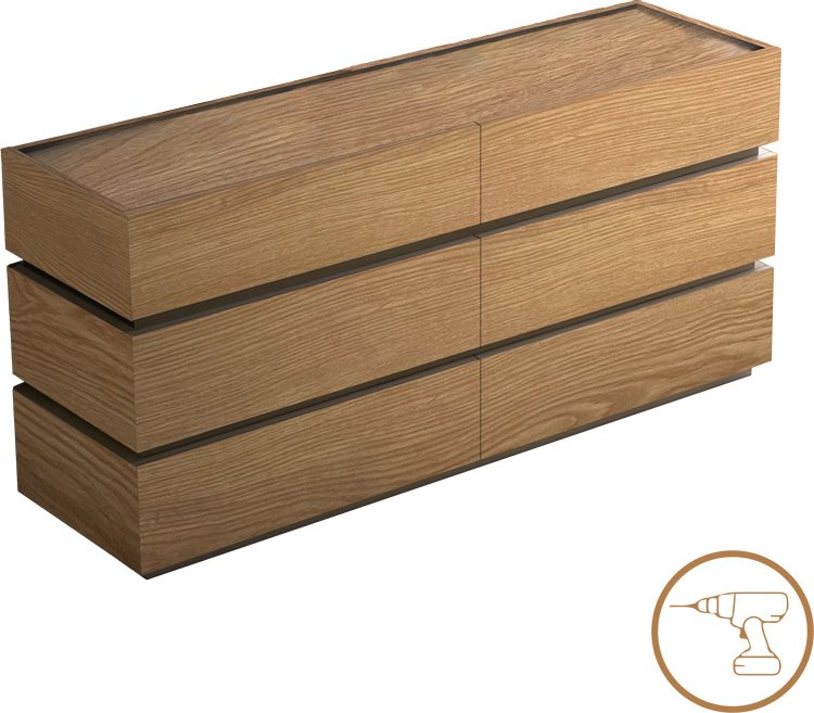 072-000139 Συρταριέρα Sonlen pakoworld mdf σε oak απόχρωση 120x40x72εκ - Image 1