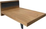 Κρεβάτι Frankly pakoworld mdf-pu σε καρυδί-μαύρο απόχρωση 150x200εκ - Image 3