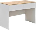 Γραφείο εργασίας Beleton pakoworld με συρτάρια mdf σε oak με λευκή απόχρωση 100x50x75εκ